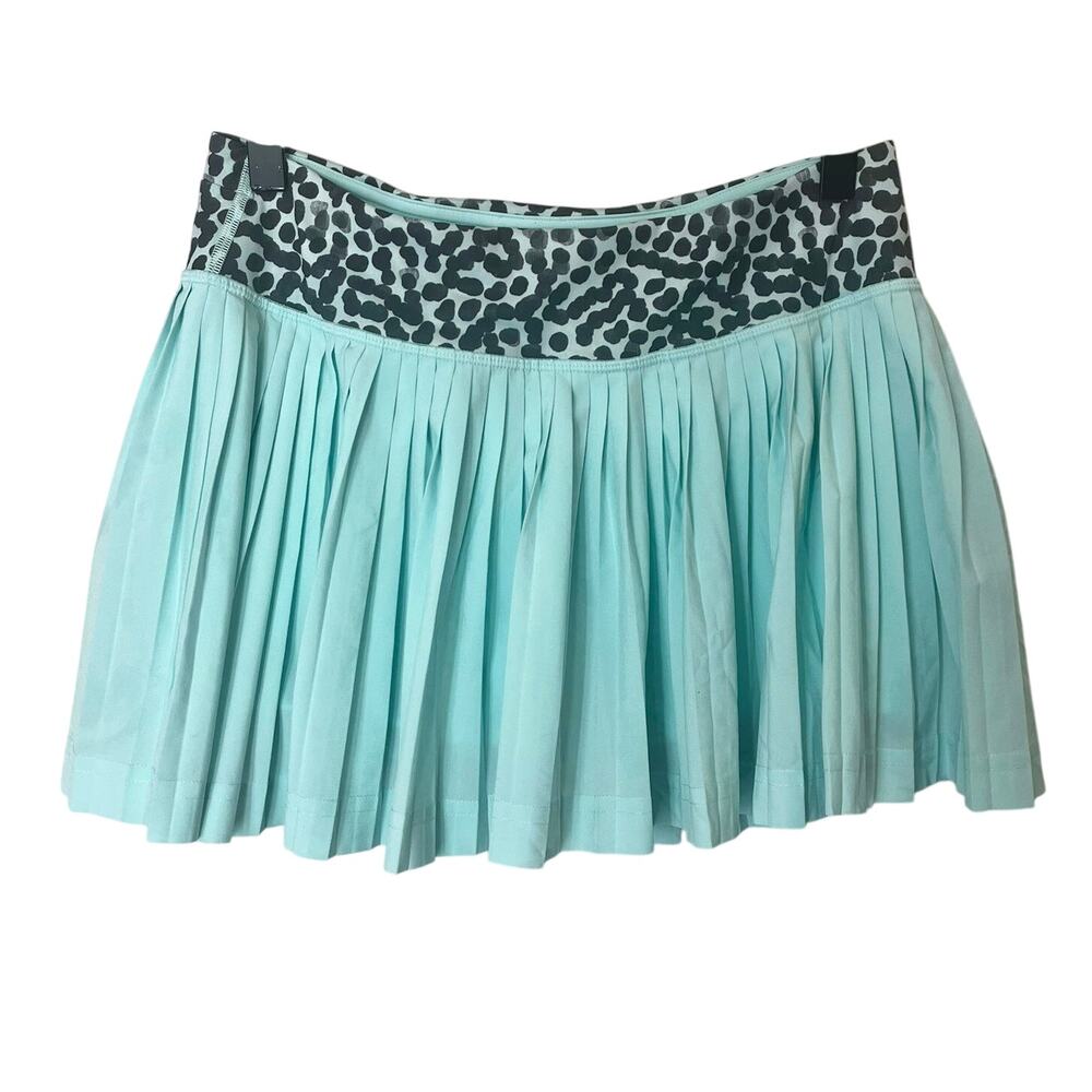 Lululemon Womens Pleat to Street Skirt Skort Sz 4 in Tranquil Blue / Ace Spot